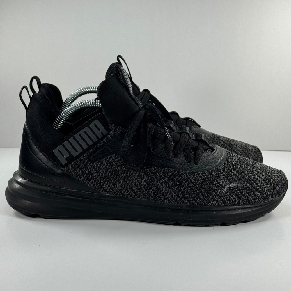 Puma Enzo Weave Mens Black Grey‎ Running Training Shoes Sneakers 191487-01